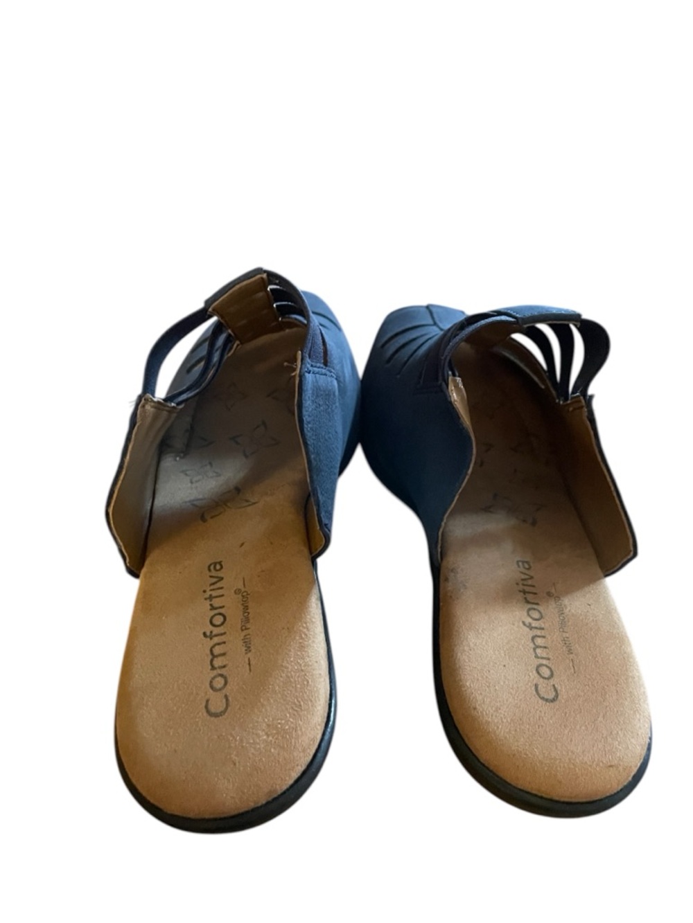 Comfortiva Women's Blue Cutout Open-Toe Mule Slides. Worn once. - Picture 2 of 4